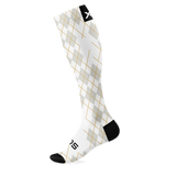 White Argyle Knee High Socks