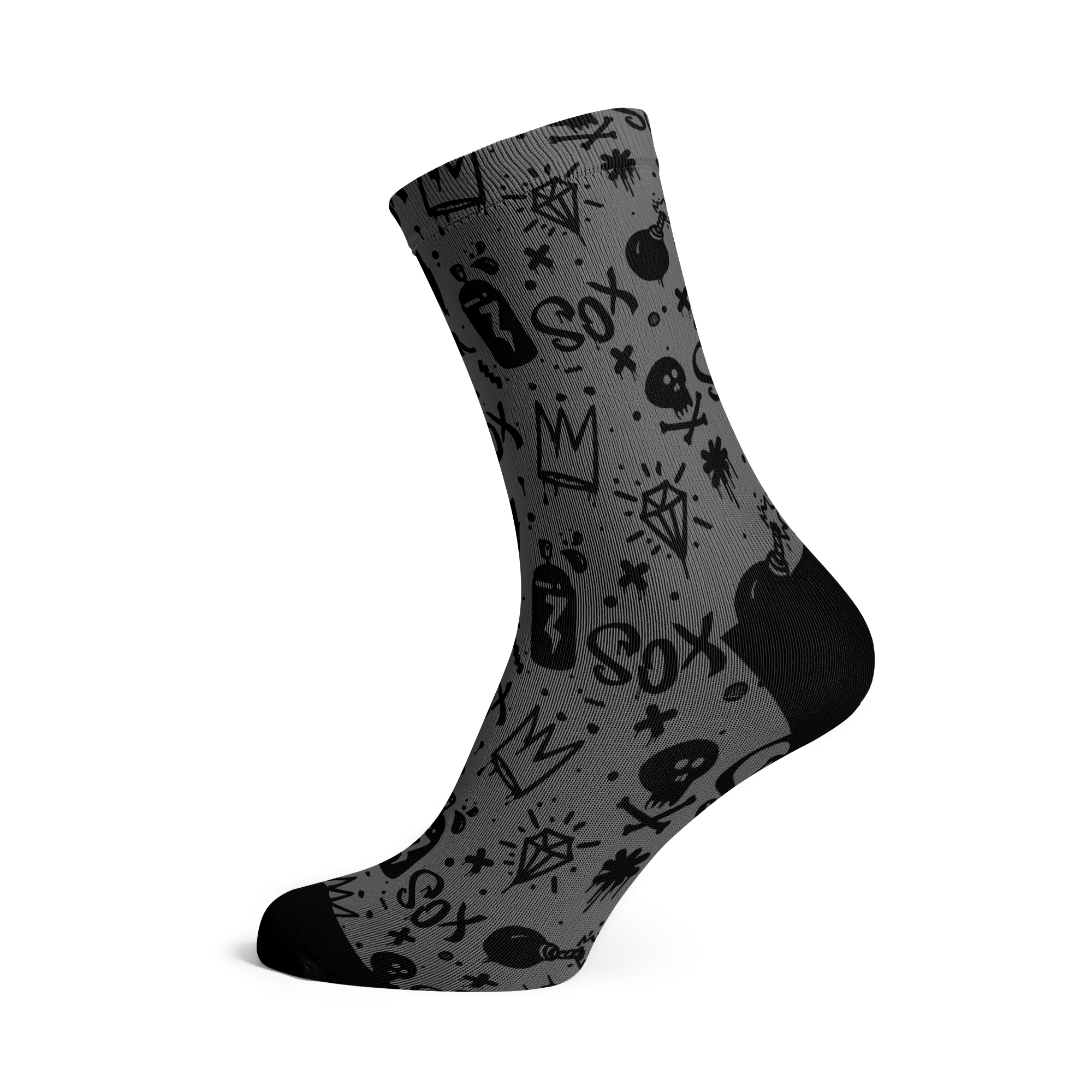 Sox Footwear | Doodle Grey Socks